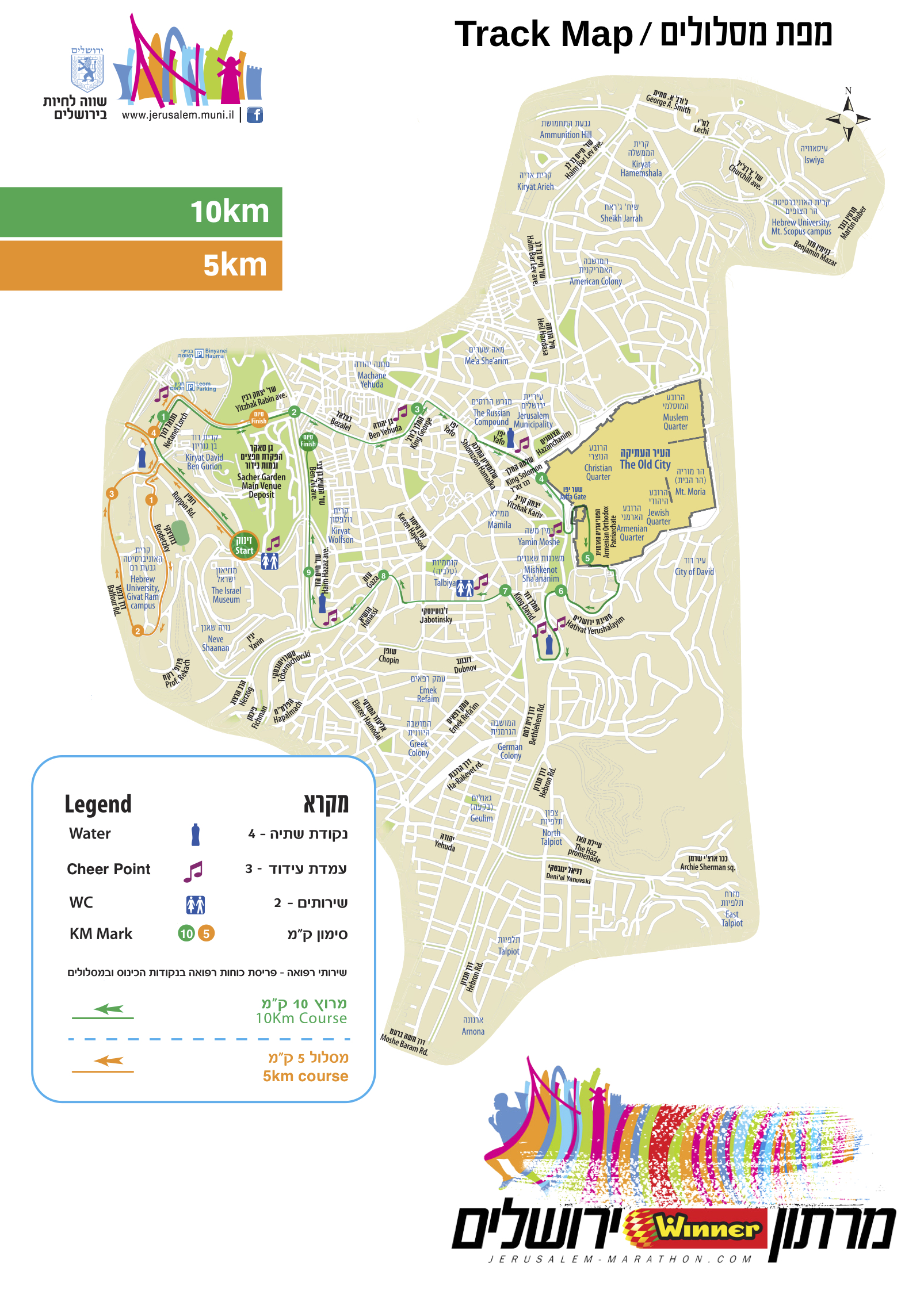 Jerusalem marathon 2019 map