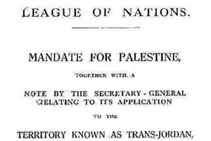 League Of Nations Mandate For Palestine As A Jewish State