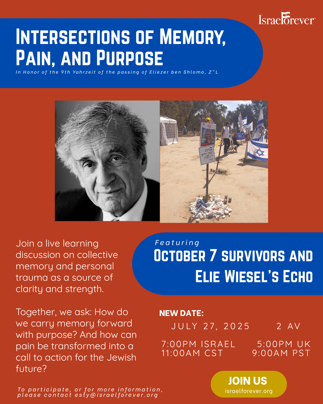 Intersections of Memory, Pain, and Purpose: October 7 Survivors on Elie Wiesel's Echo